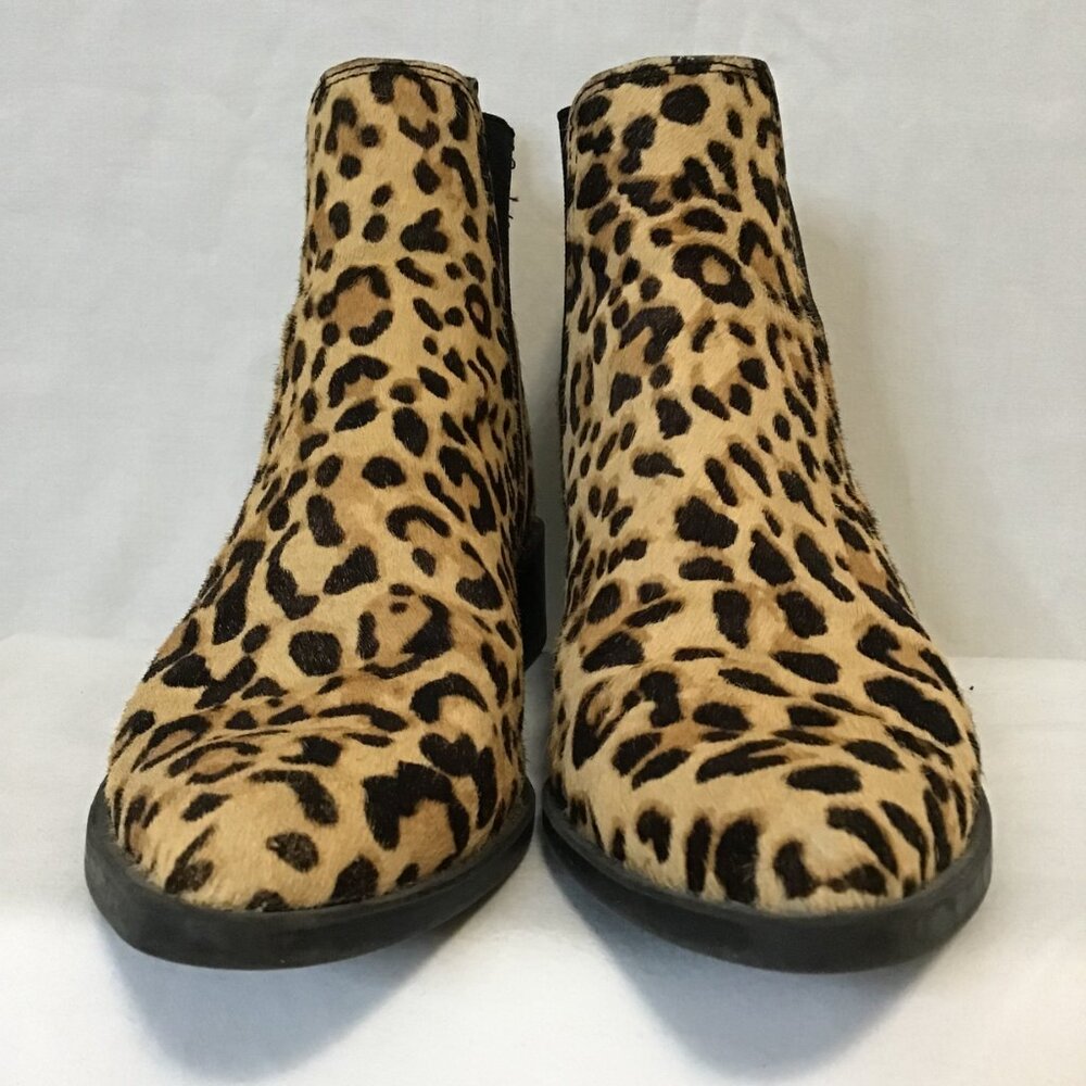 Steve Madden Jerry Leopard Print Calf Hair Women's Ankle Boots Size 5.5 - Picture 2 of 9